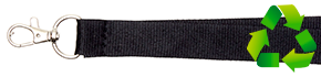 Bærekraftig nøkkelbånd sort 20 mm