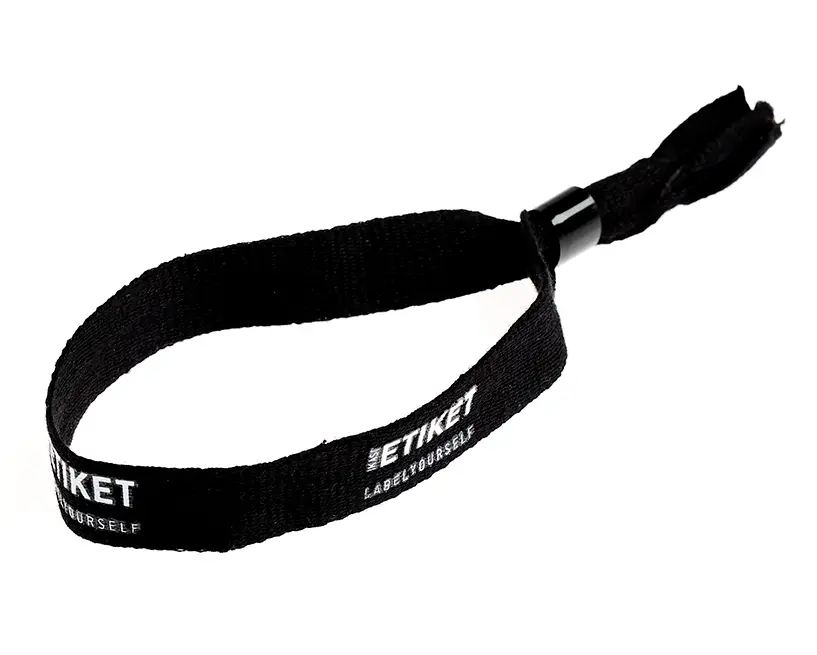 Bærekraftig festivalarmbånd laget av økologisk bomull