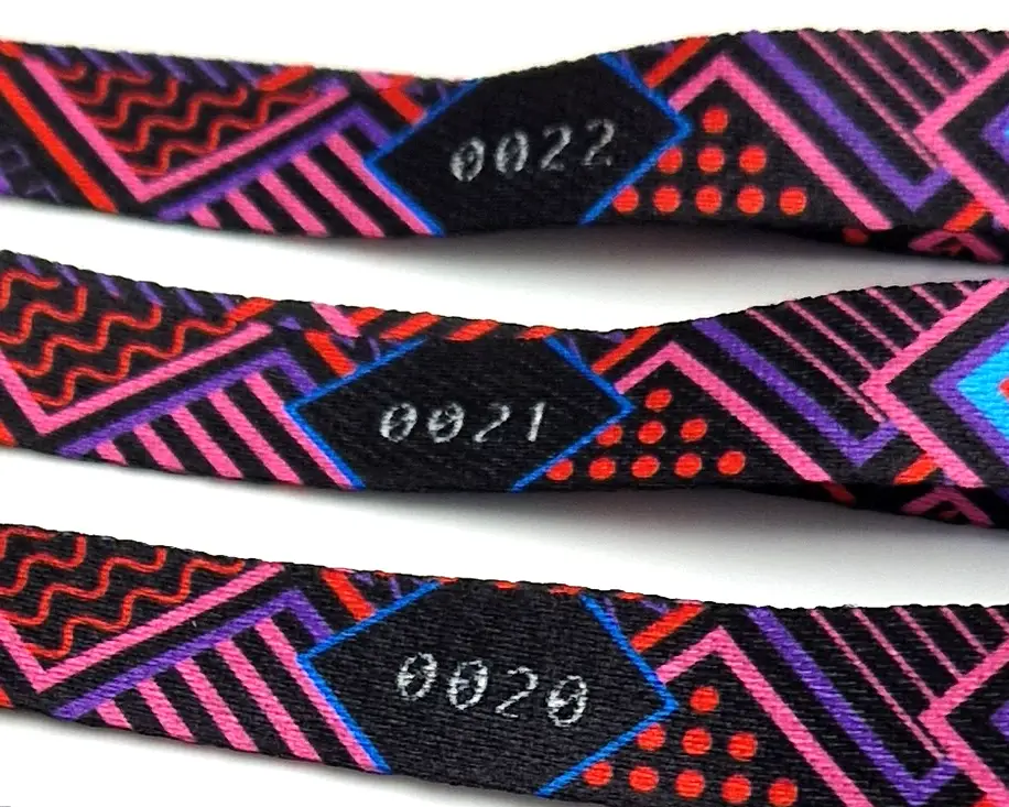 festivalarmbånd med nummerering
