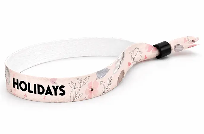 Festivalarmbånd med blomster i rosa nyanser