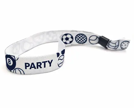Festivalarmbånd med blå baller