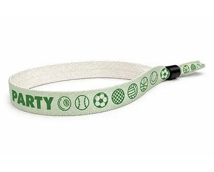 Grønne festivalarmbånd med baller
