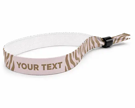 Zebrastripete festivalarmbånd i rosa nyanser