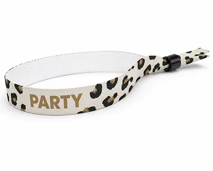Leopardmønstret festivalarmbånd i brune nyanser