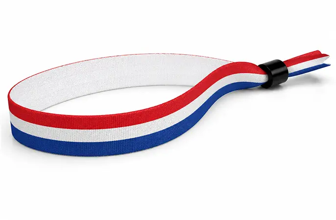 Festivalarmbånd med røde, hvite og blå striper - Nederland