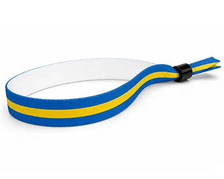 Festivalarmbånd med blå og gule striper - Sverige